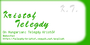 kristof telegdy business card